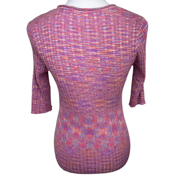 Sundance Legends 3/4 Sleeve Pink Spacedye Top, Medium - Picture 2 of 7